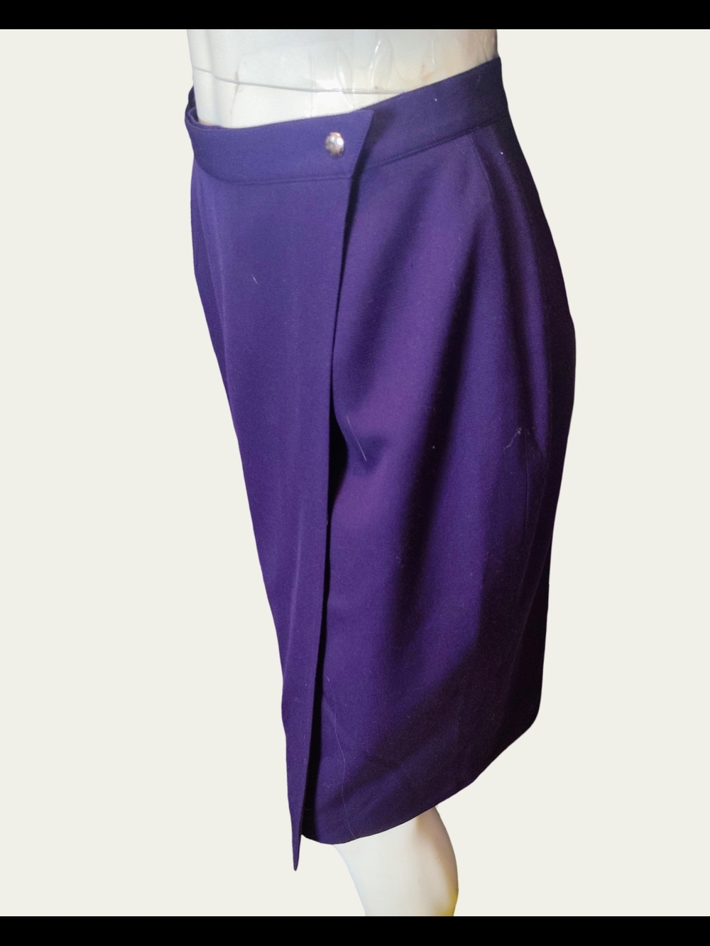 Mugler Deep Purple Wool Wrap Skirt EUC